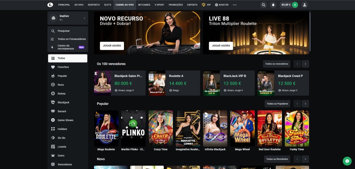 Leon bet: Casino ao vivo