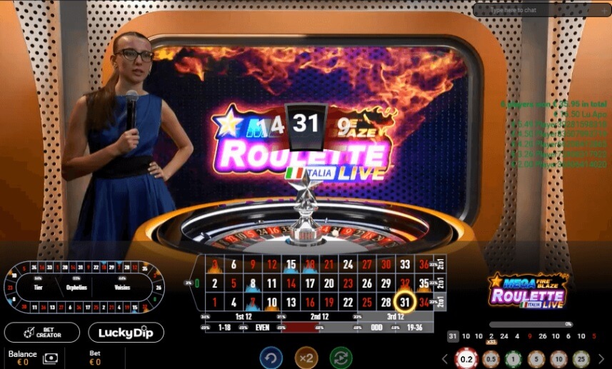 Jogar Roleta Online ao vivo