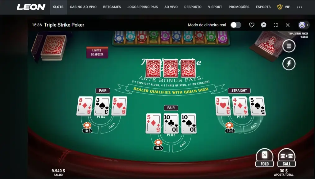 Jogo de Mesa Triple Strike Poker
